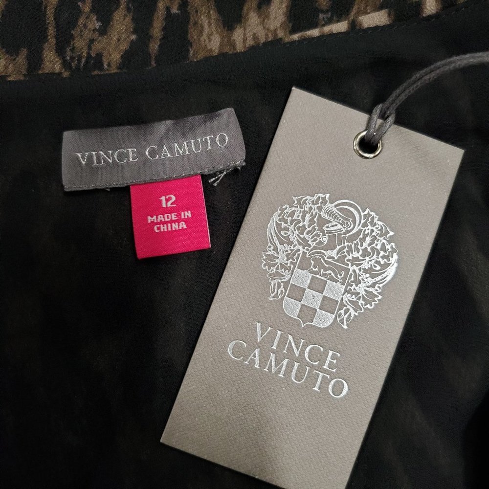 VINCE CAMUTO Black Animal Print Asymmetrical Skirt - Picture 7 of 10